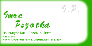 imre pszotka business card